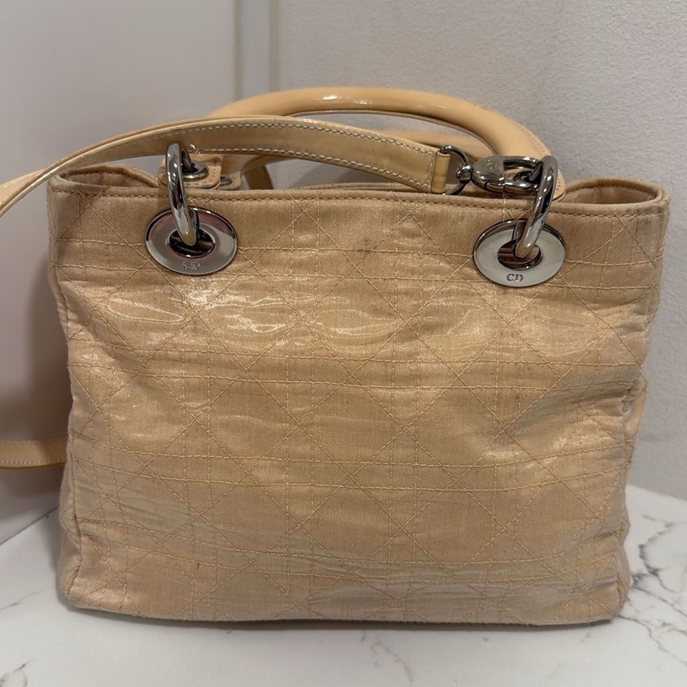 Authentic Christian Dior Lady Beige Hand Bag - Picture 5 of 9